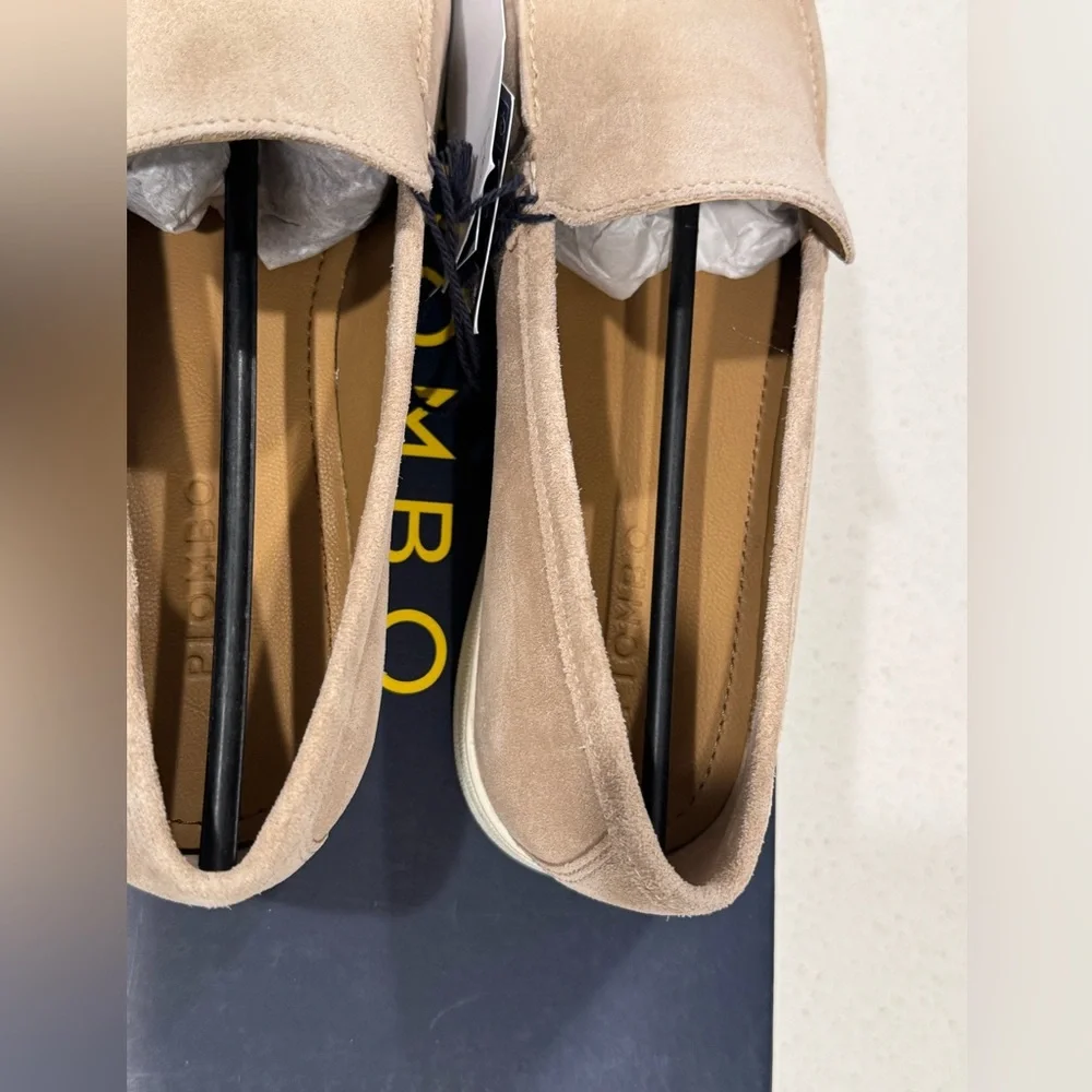 NWT Piombo Contemporary Men's Beige Suede Leather Moccasins Loafers EU 41 US 8